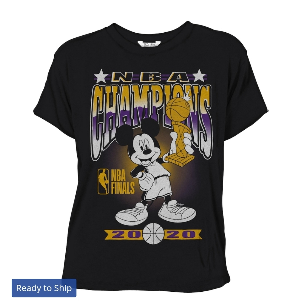 Los Angeles Lakers Junk Food Women's 2020 NBA Finals Champions Mickey Trophy T